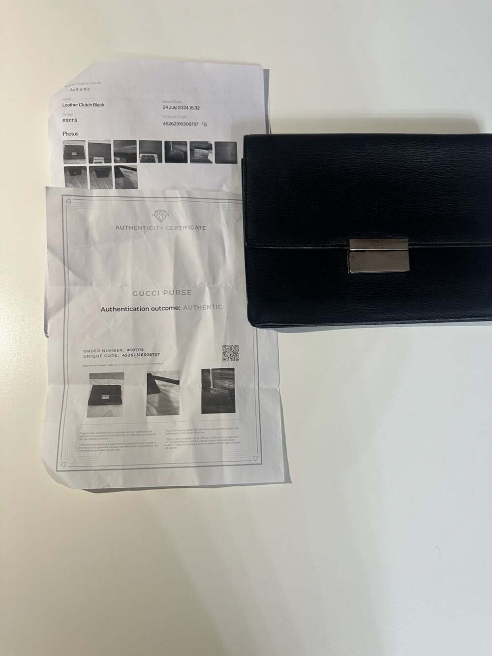 Authentic Gucci Leather Clutch Black